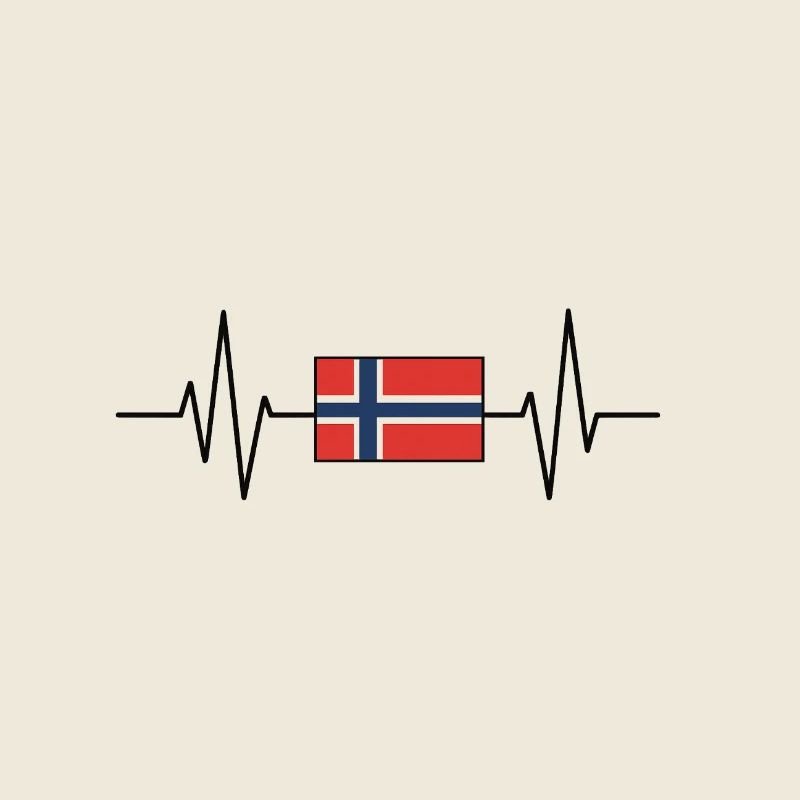 Norwegen Herzschlag Flagge
