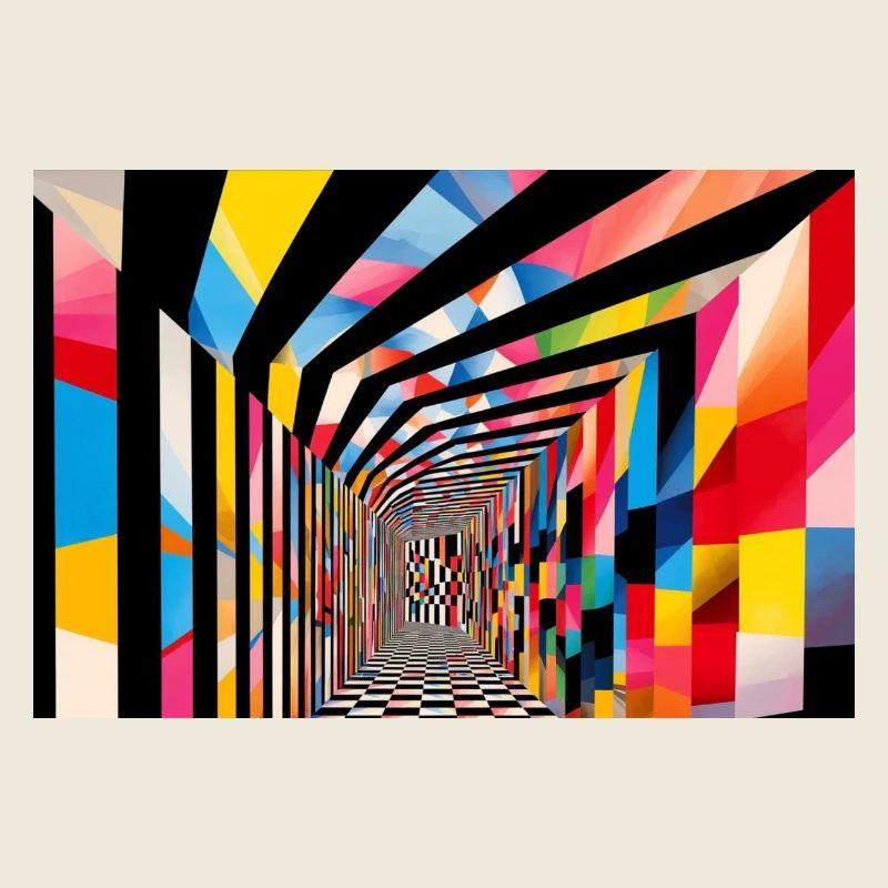 Farbenfroher geometrischer Tunnel
