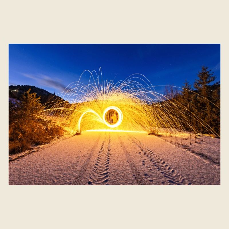 Laine d’acier enflammée
