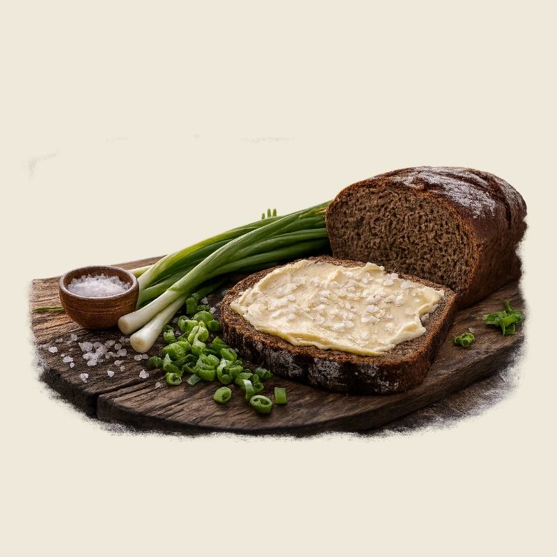 Rustic bread with butter