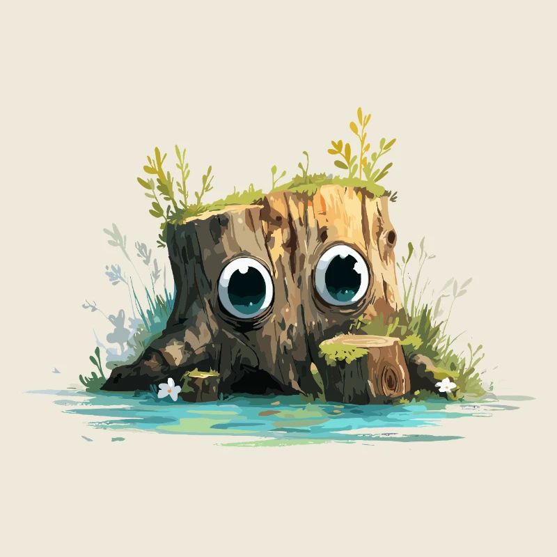 Souche de forêt aux yeux curieux