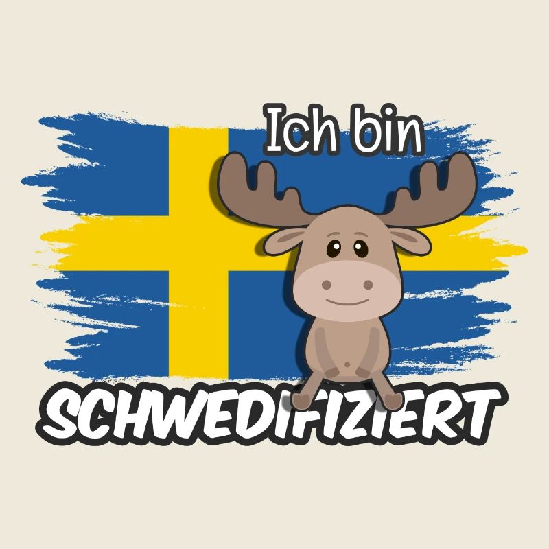 ch bin Schwedifiziert Spruch Flagge Elch