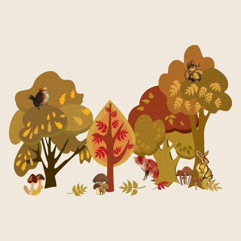 Silhouette de la faune de la forêt d’automne
