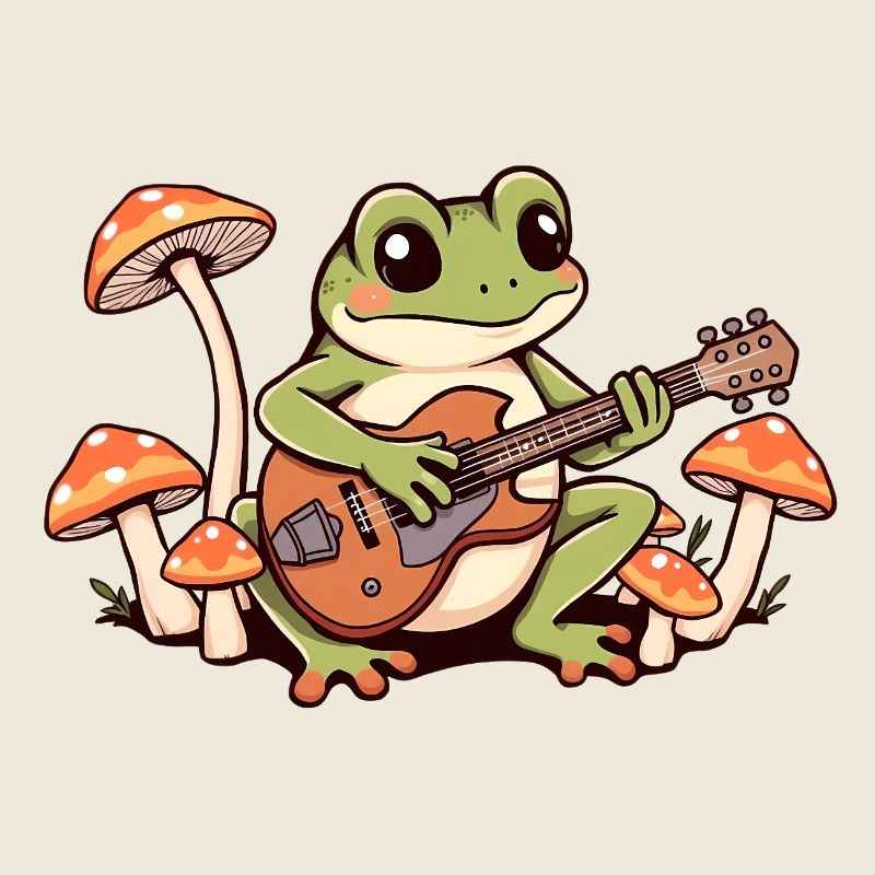 Frog joue de la guitare