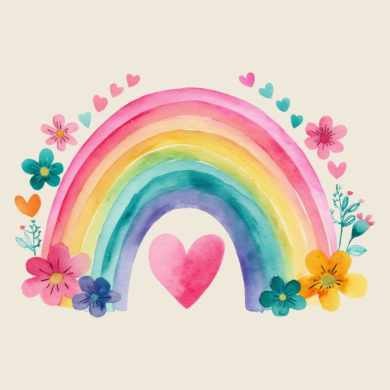 Regenbogen Liebe – Süßes Kinder Aquarell