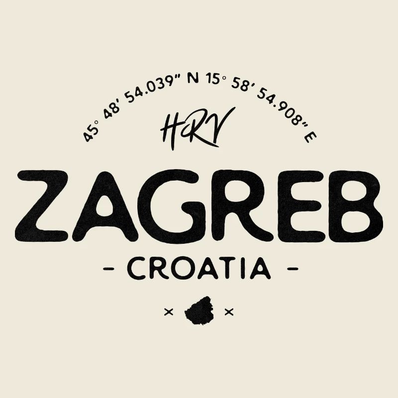 Zagreb Croatia Distressed Heart Logo