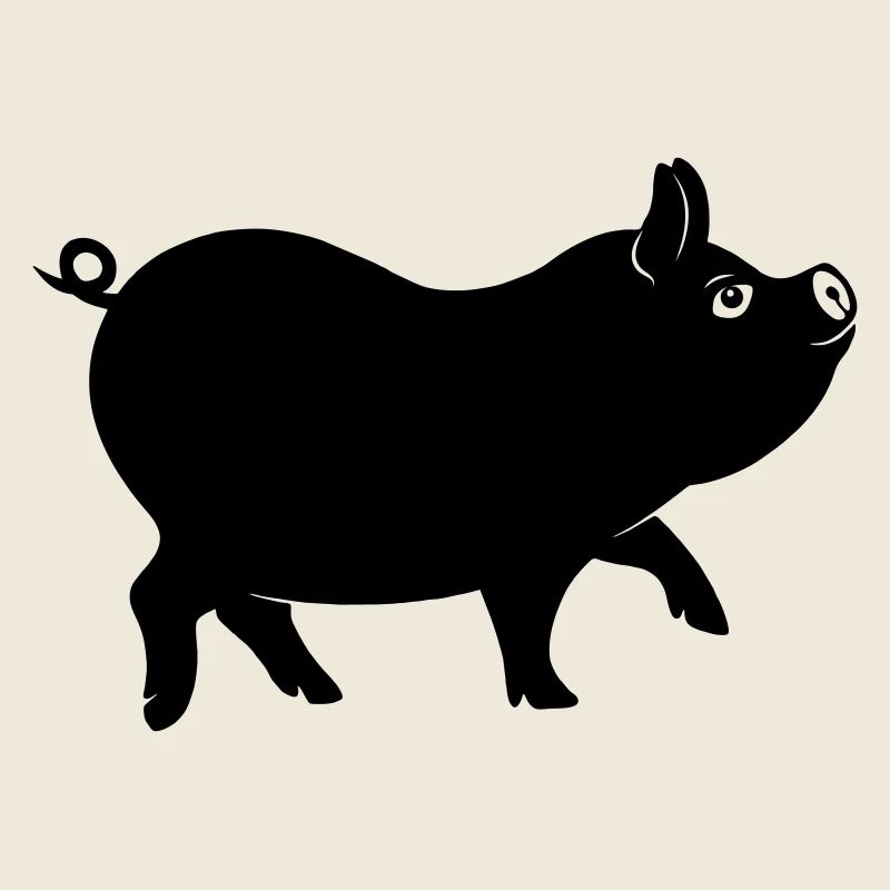 Schweineschattenfigur mit lockigem Schwanz