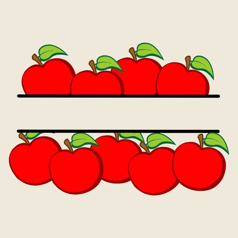 Bannière de pommes avec pomme rouge