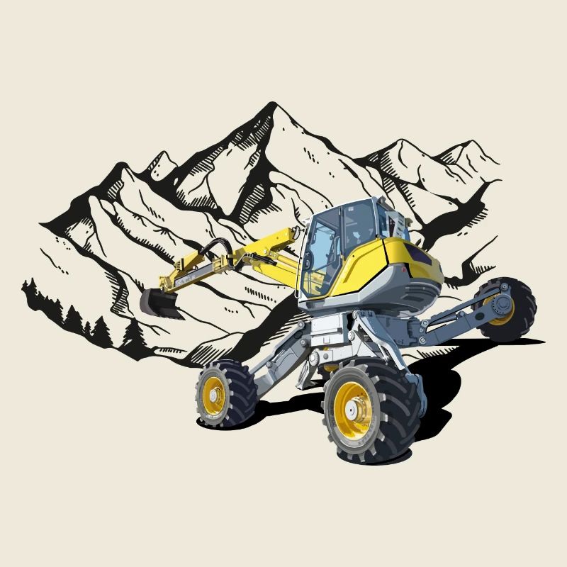 Excavator, walking excavator for difficult terrain