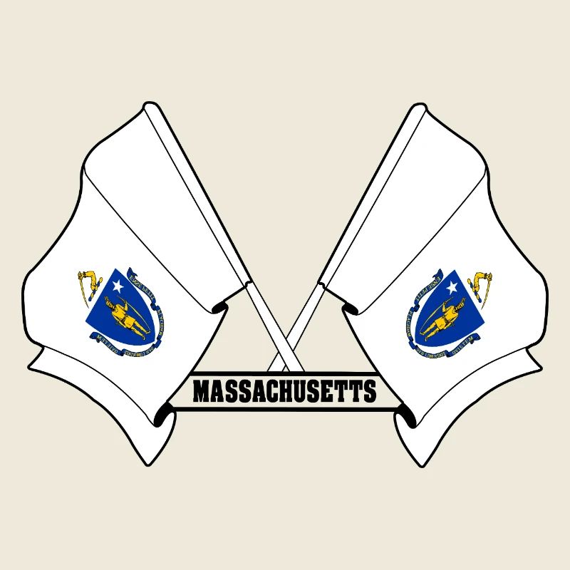 Deux drapeaux texte MASSACHUSETTS