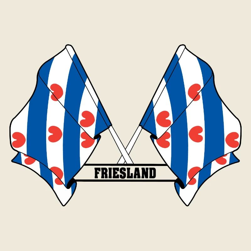 Zwei Flaggen mit dem Text FRIESLAND