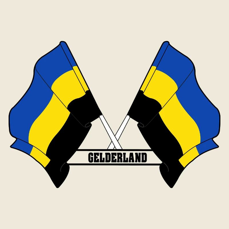 Deux drapeaux texte GELDERLAND
