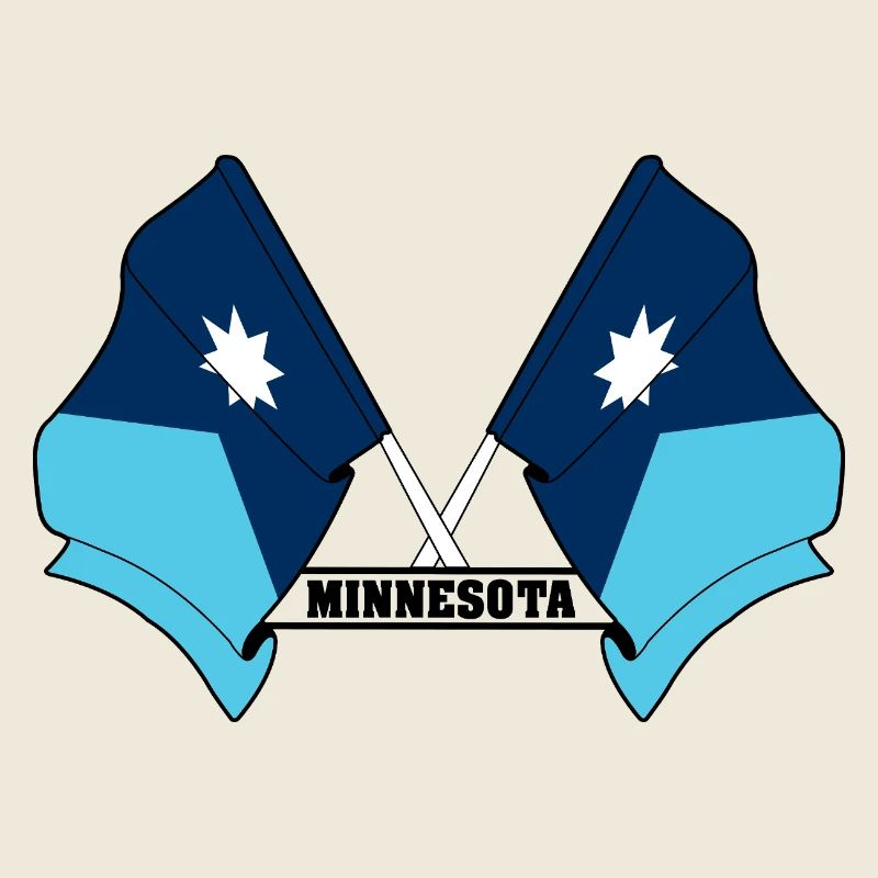 Deux drapeaux texte MINNESOTA