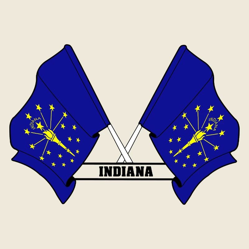 Two flags text INDIANA