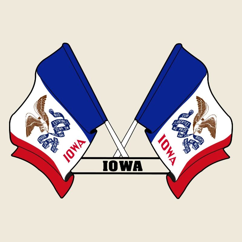 Zwei Flaggen mit dem Text IOWA