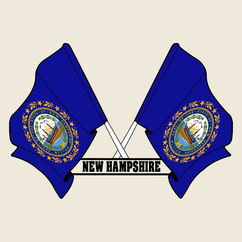 Two flags text NEW HAMPSHIRE