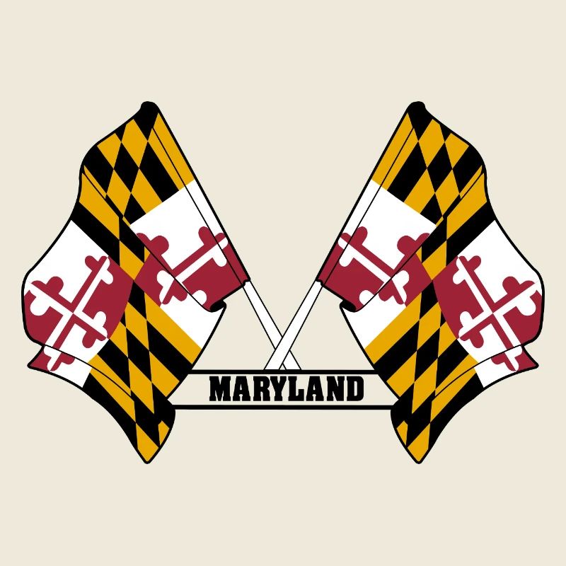 Deux drapeaux texte MARYLAND