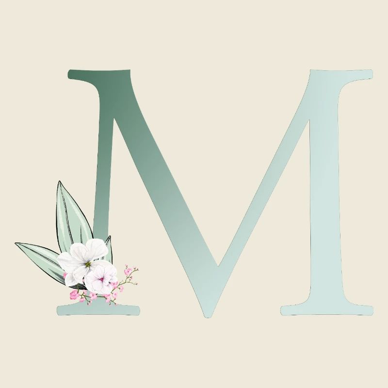 M Monogram, Floral, Personnalisable