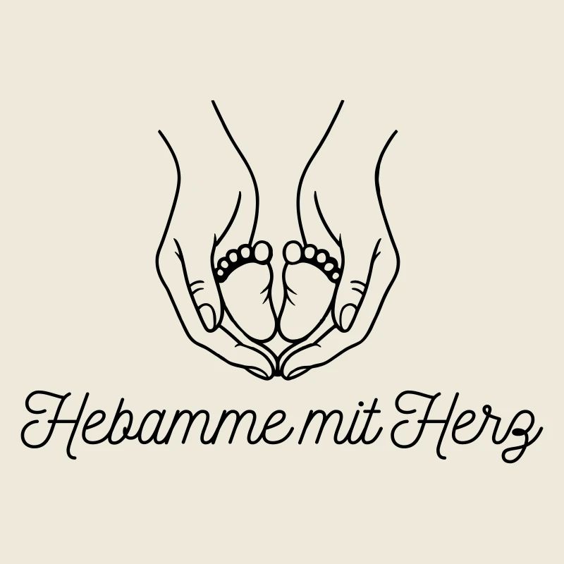 Hebamme mit Herz - personalisierbares Design