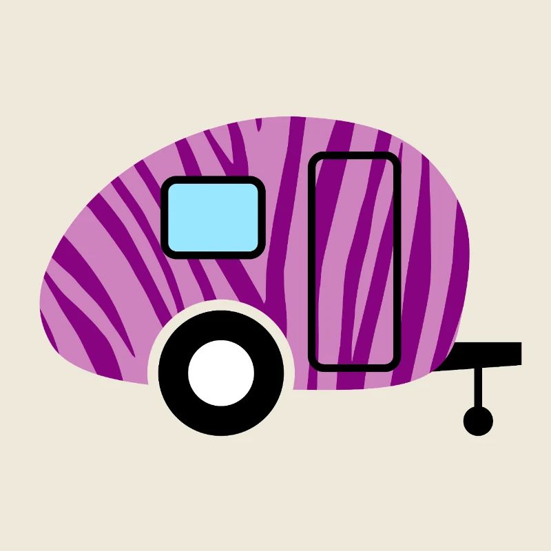 Caravan Wohnwagen Zebra Camping Camper Muster Fan