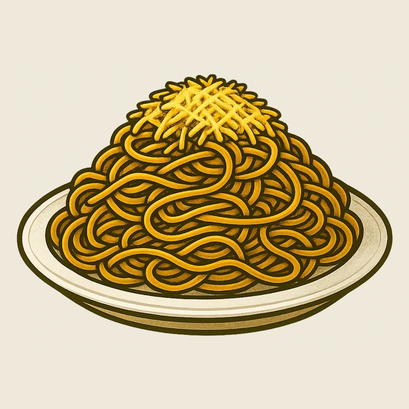 Spaghetti with cheese illustration