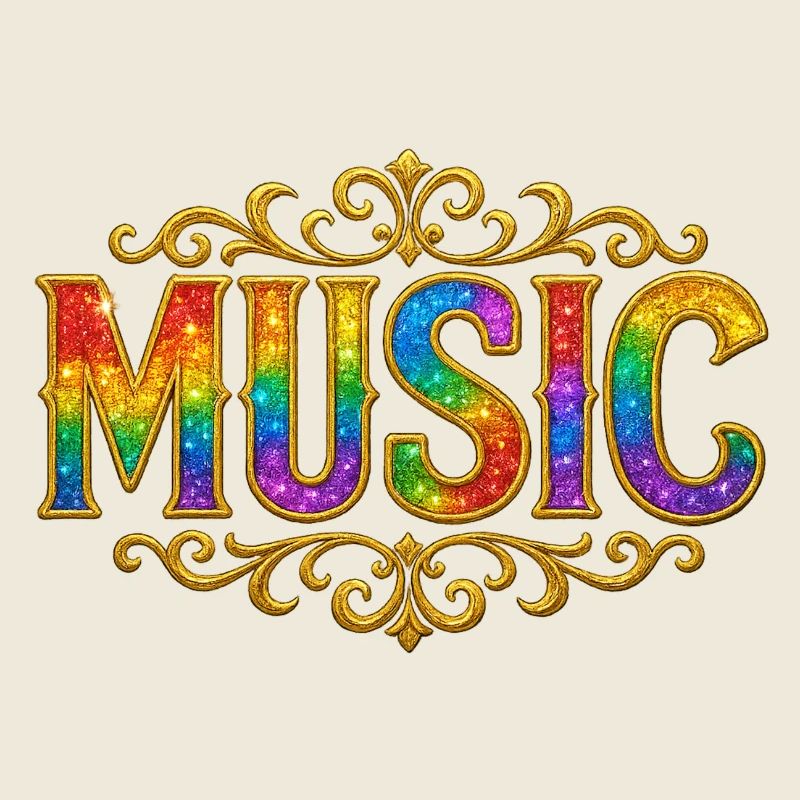 Bunter Musik-Glitzereffekt