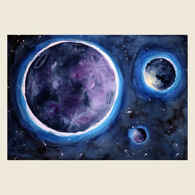 Planètes à l’aquarelle