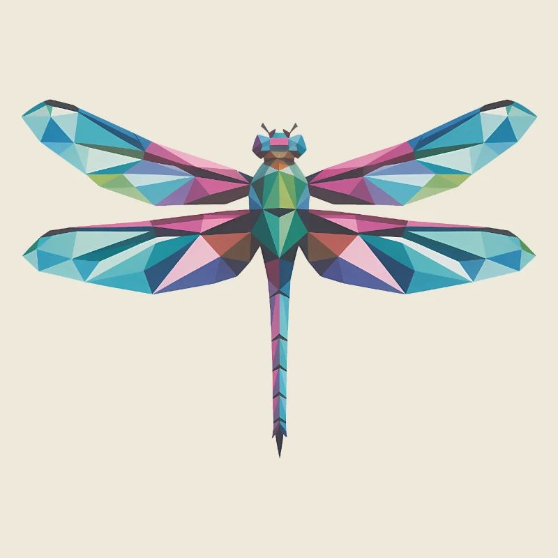 Libellule - Logo Low Poly cool