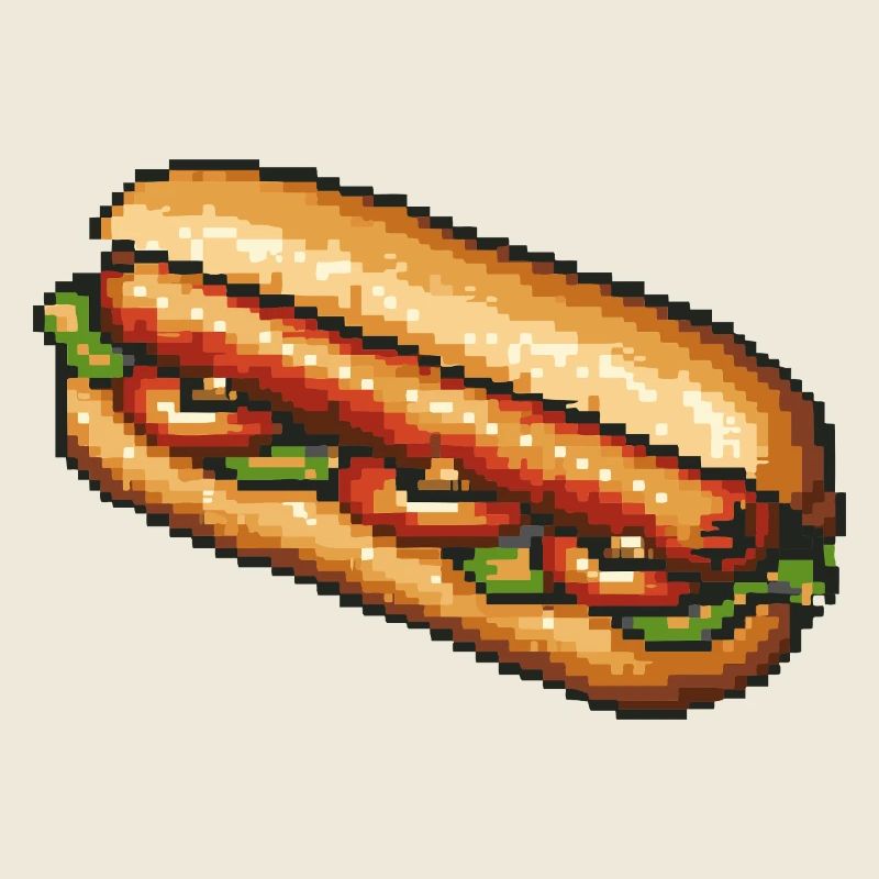 Retro Pixel Hotdog