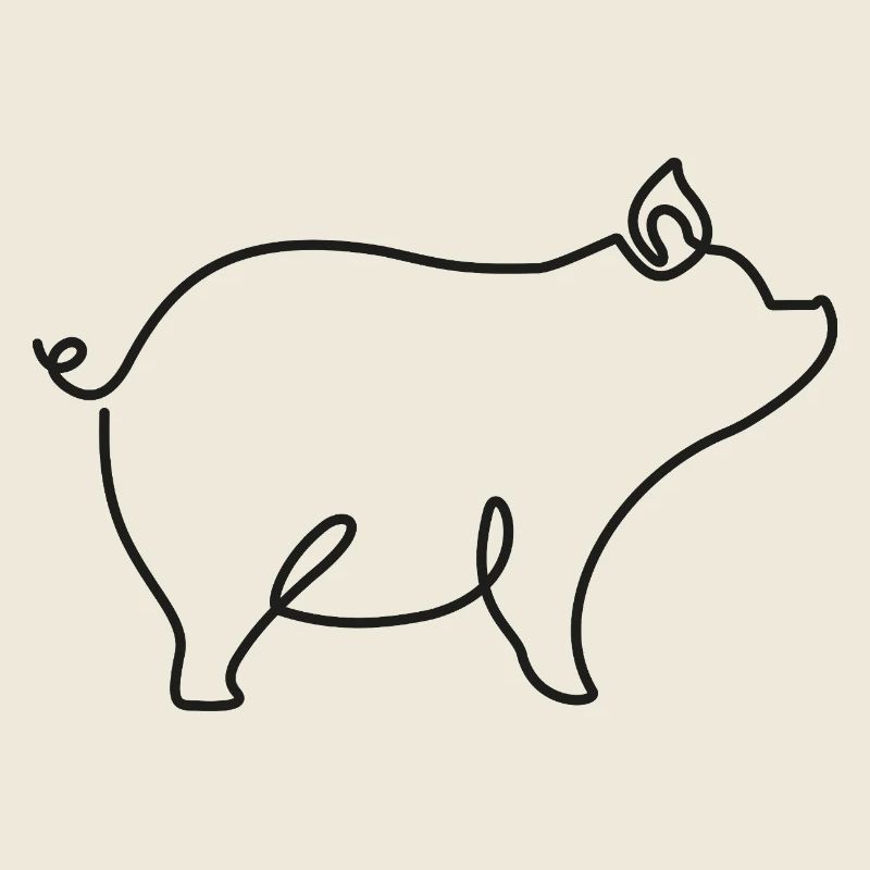 Dessin de cochon – symbole de bonheur et de nature