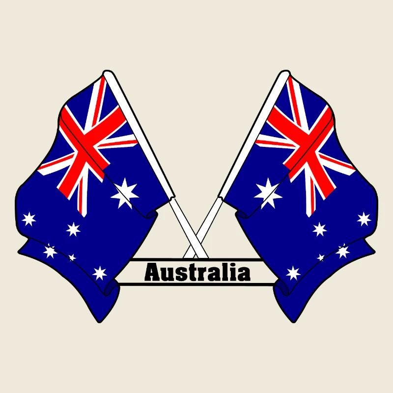 Australien kreuzte Flaggen