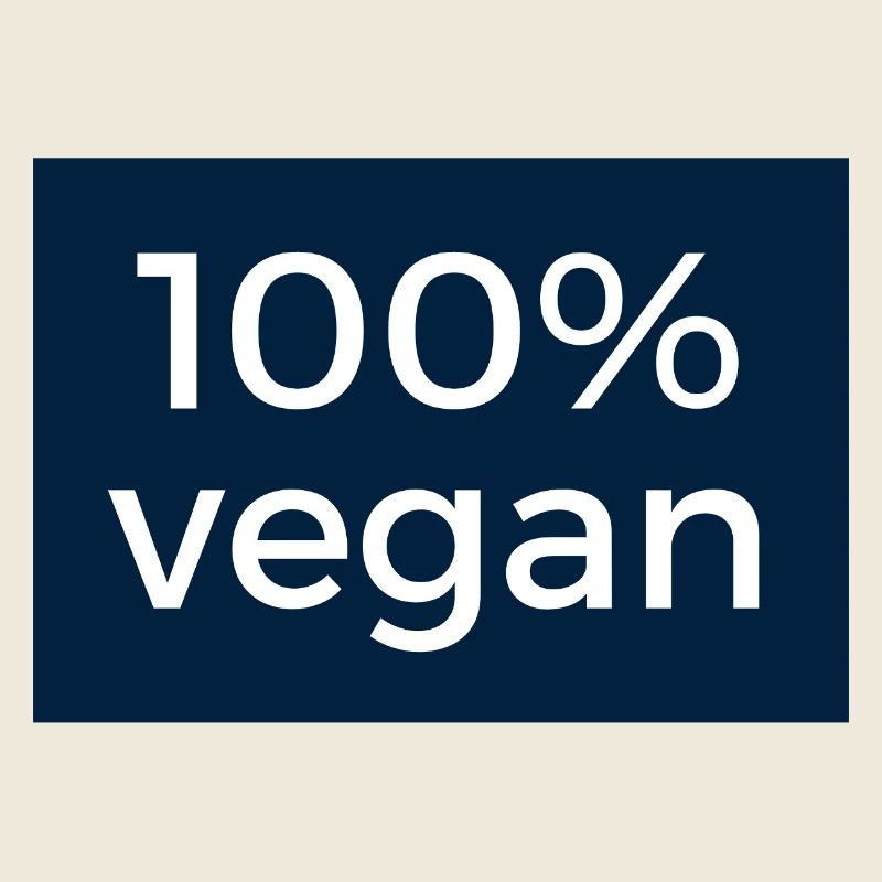 100 % vegan - design en bleu et blanc