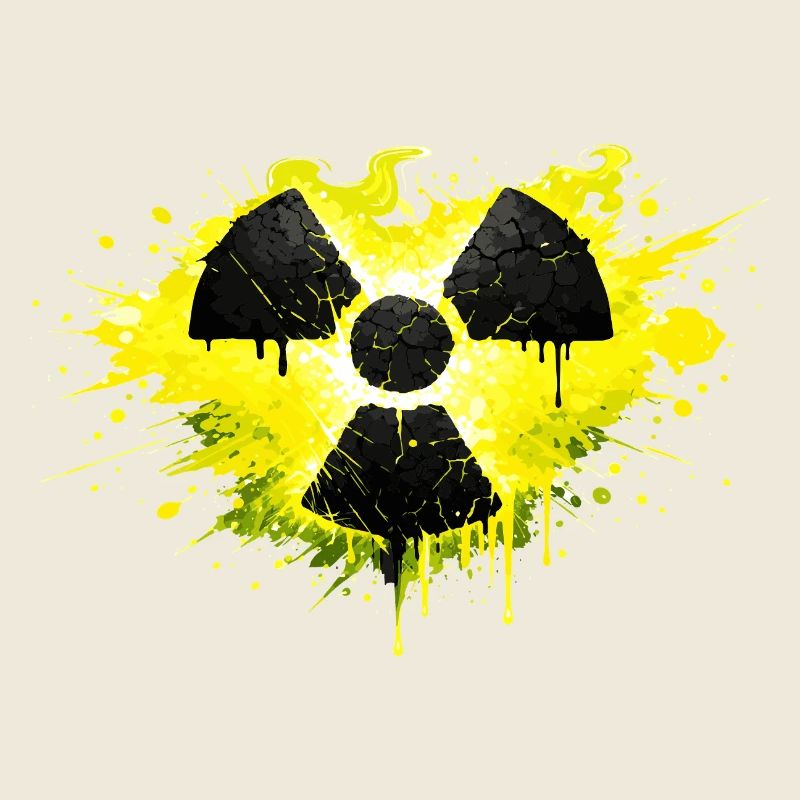 Symbole d’avertissement radioactif dans la conception de la zone d’éclaboussure
