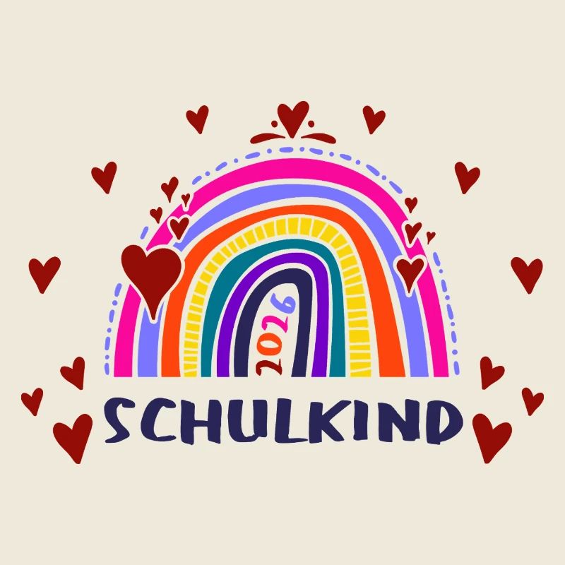 Schulkind 2026 - Einschulung - Regenbogen