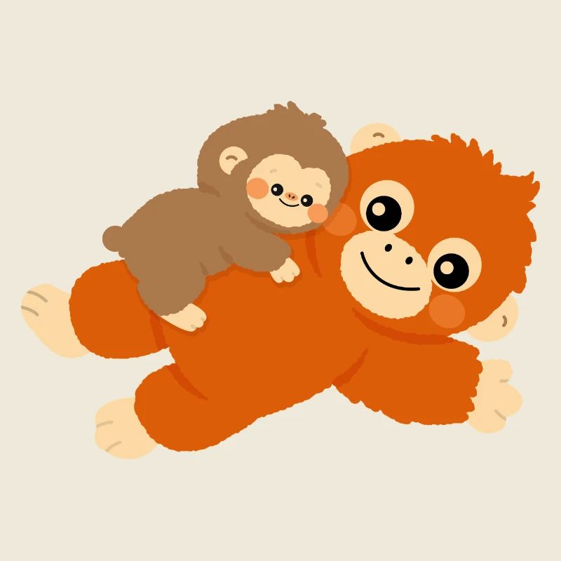 Bébé Singe et peluche