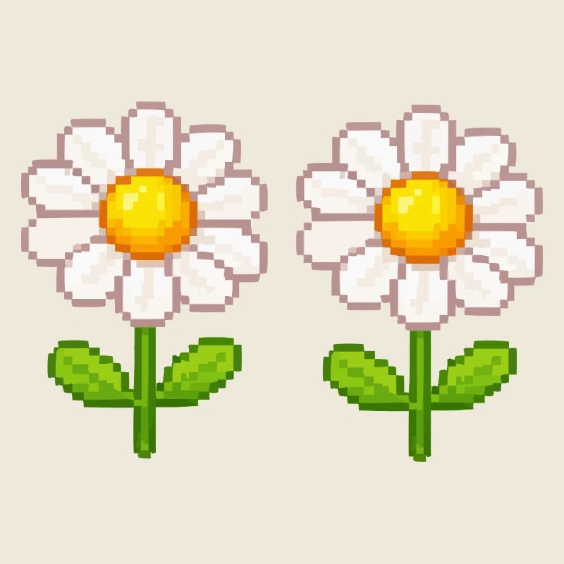 Pixel Daisy Doppelblüten