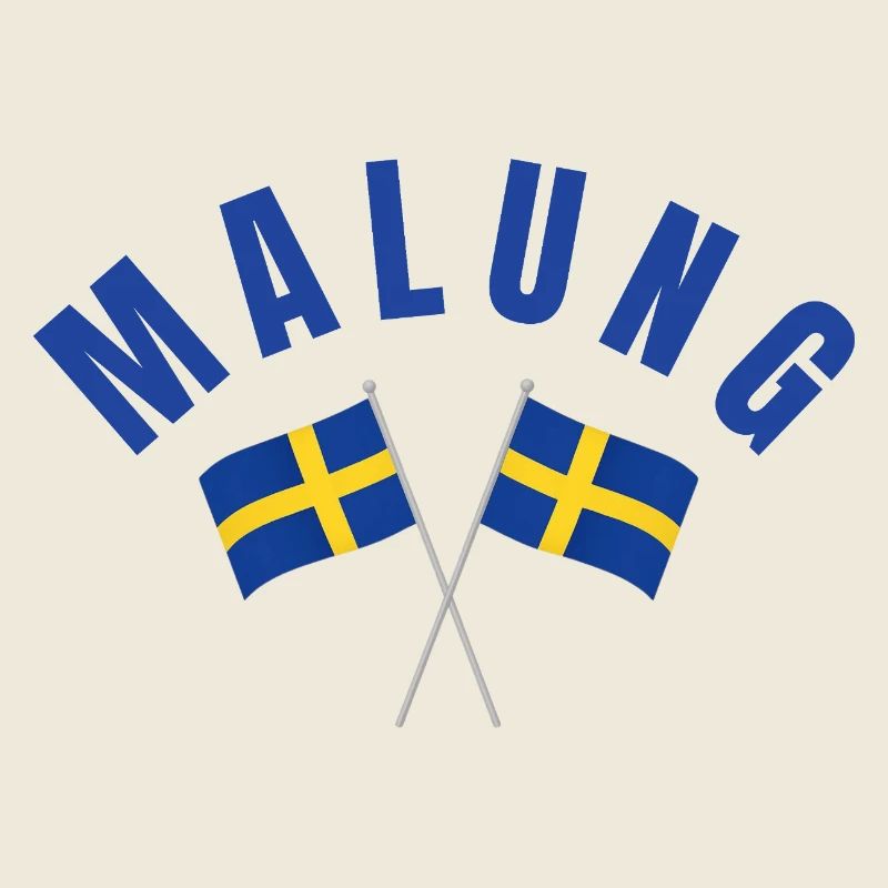Malung crossed Swedish flags