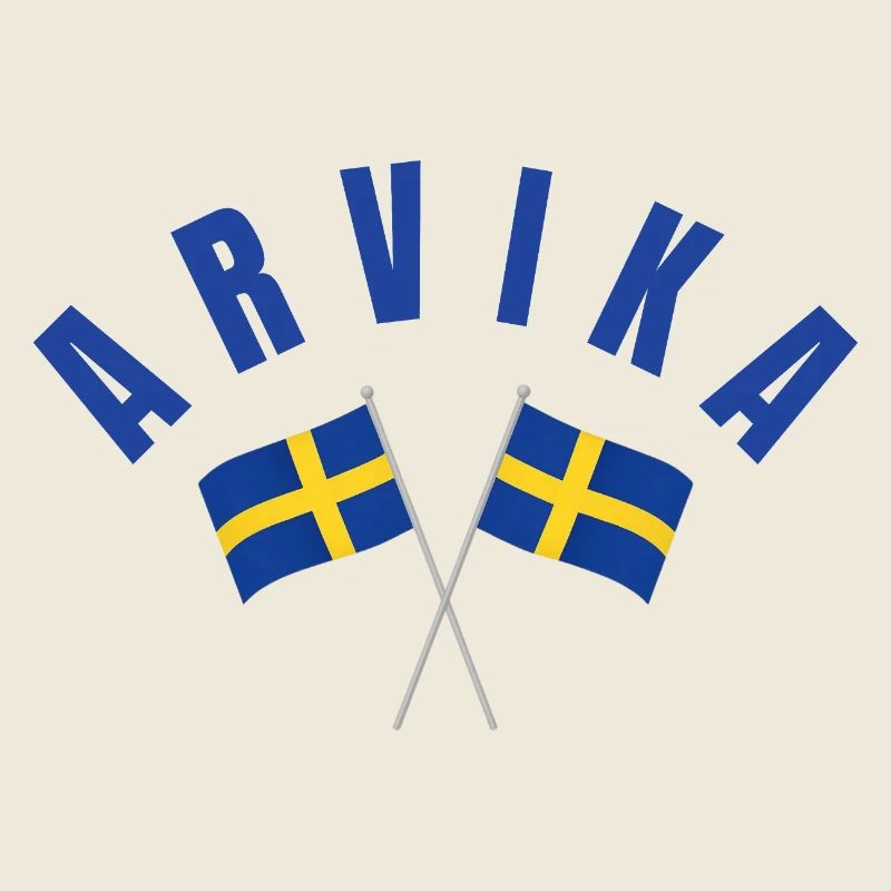 Arvika - Emblème des deux drapeaux suédois