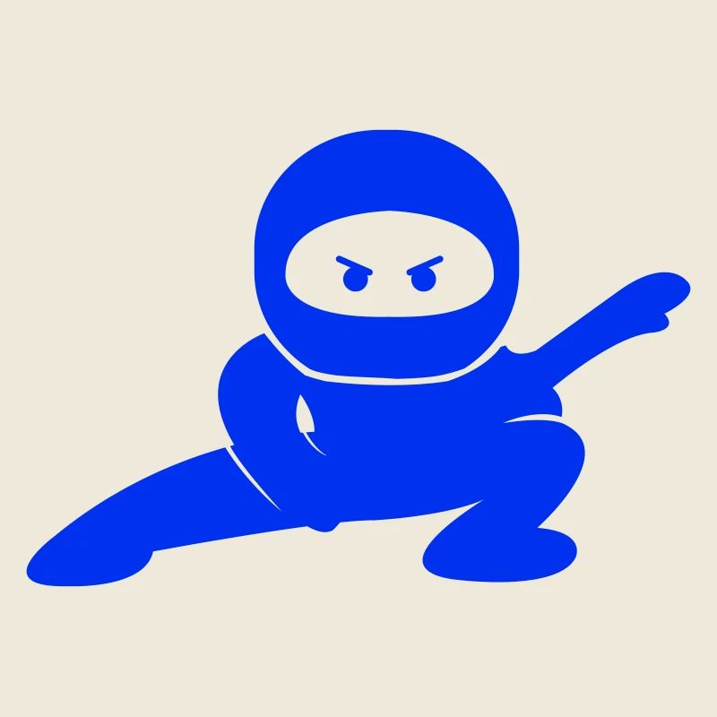 Ninja bleu en action pose