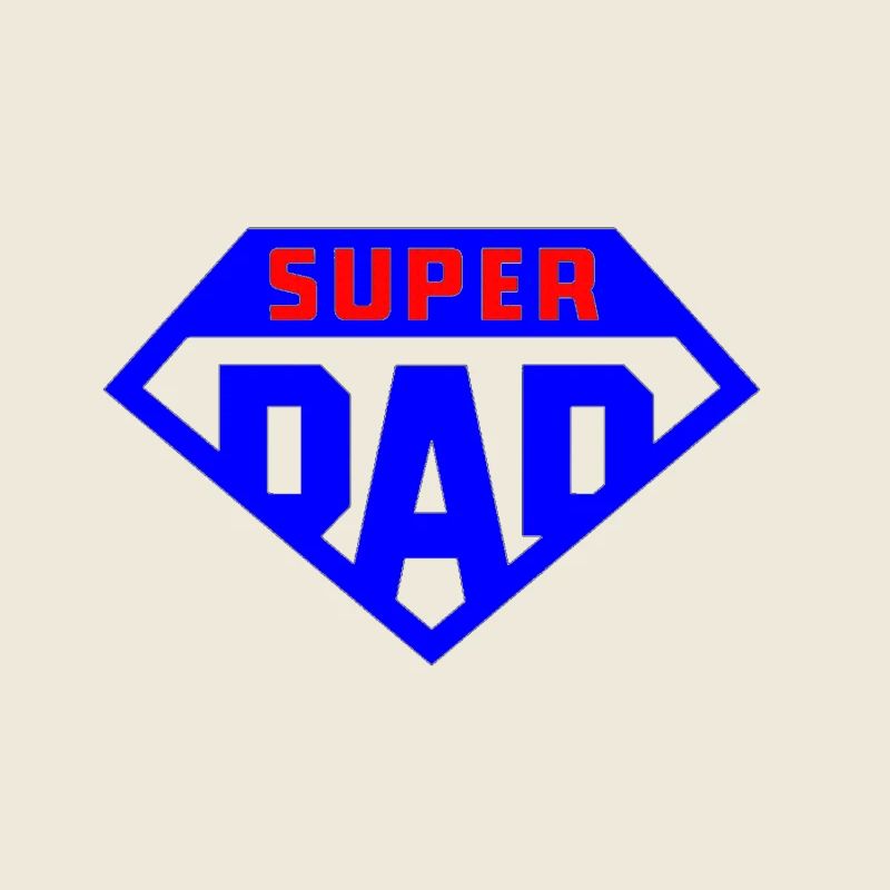 Badge Super Dad Bleu Vif