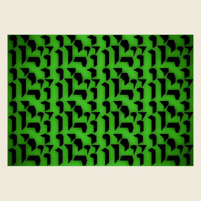 Formes et objets à motifs déco en vert-noir
