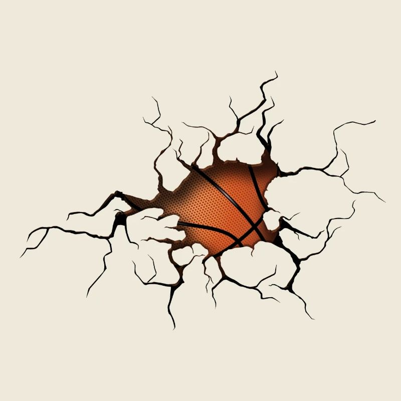 Halftone Basketball Silhouette