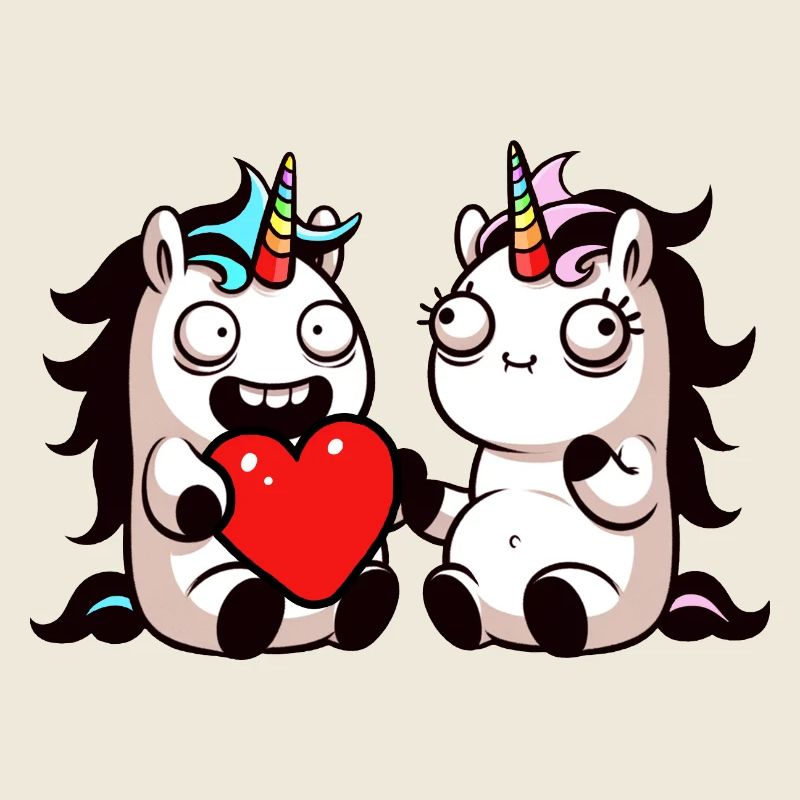 Einhorn Herzensduo