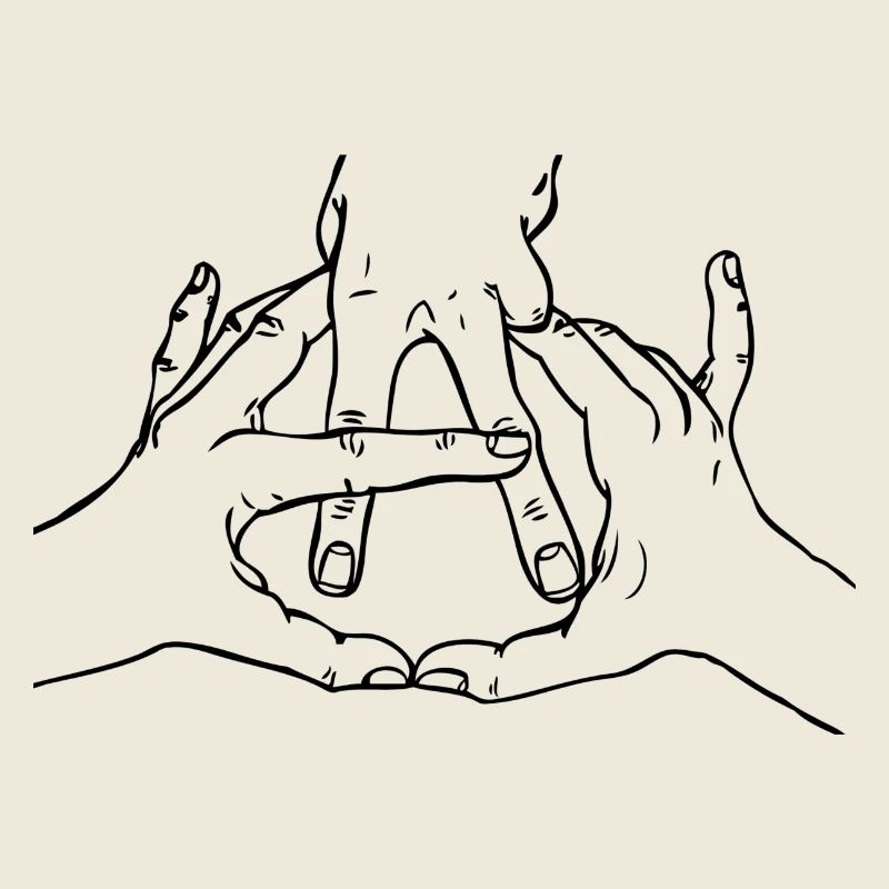 Motif de signe de la main en noir. Refroidir.