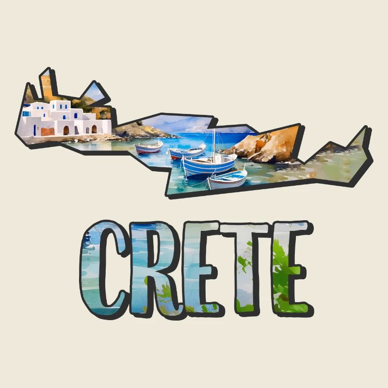 Watercolor Map Crete