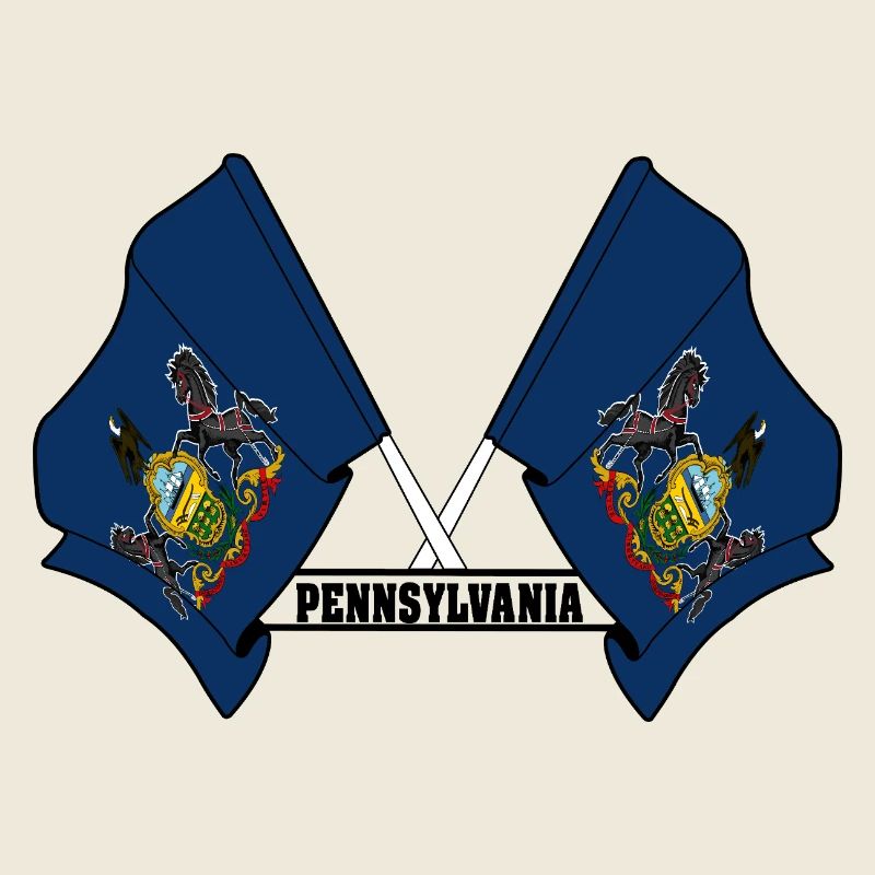 Deux drapeaux texte PENNSYLVANIE