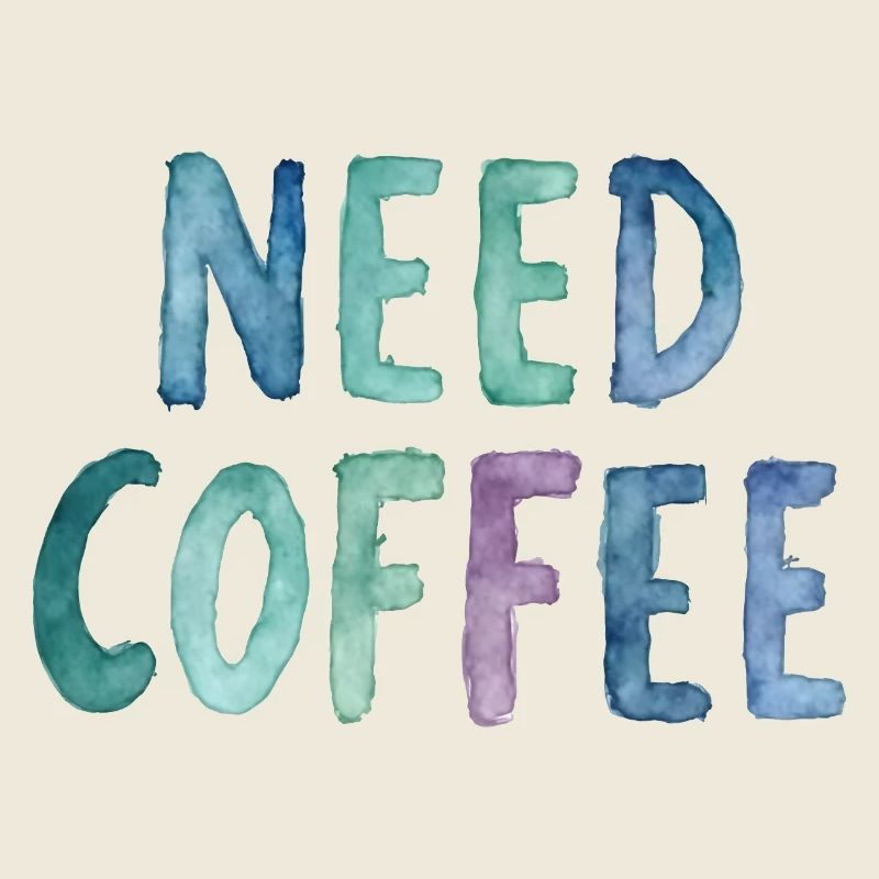 Brauche Kaffee Aquarell Text
