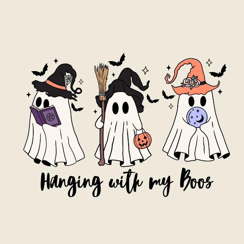 🧙‍♀️ Witchy Ghost Squad – Spooky & Cute 👻