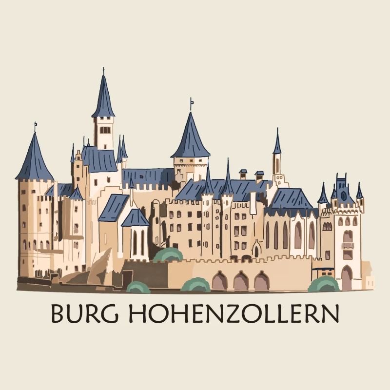 Hohenzollern Castle Illustration Hand Drawing