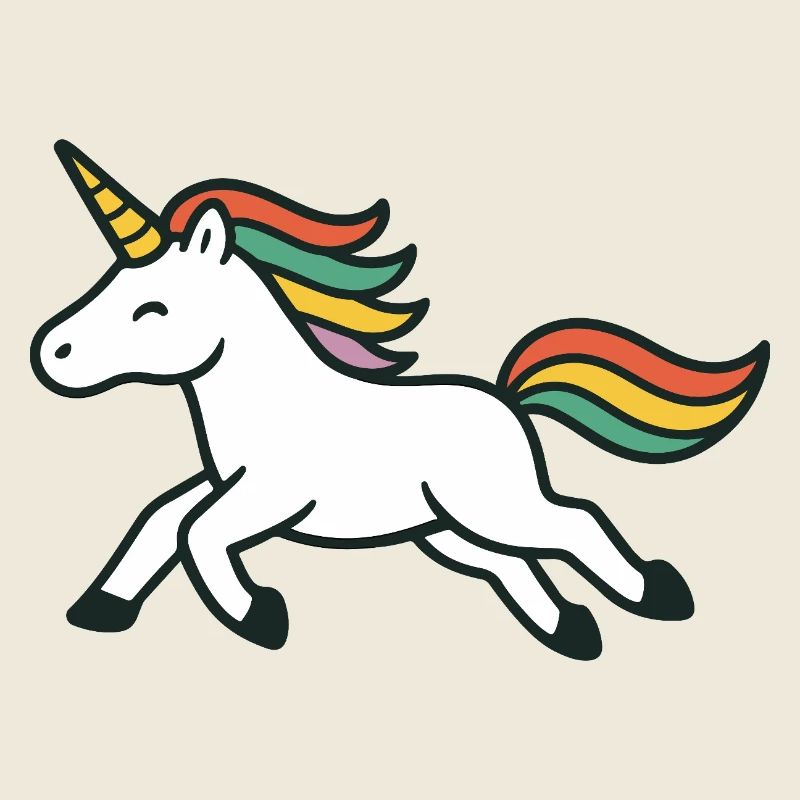 Licorne Joyeuse avec Art de crinière colorée
